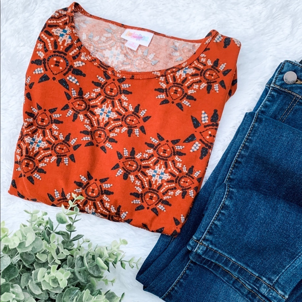 LuLaRoe | Size S NWT Rust Printed Irma Top